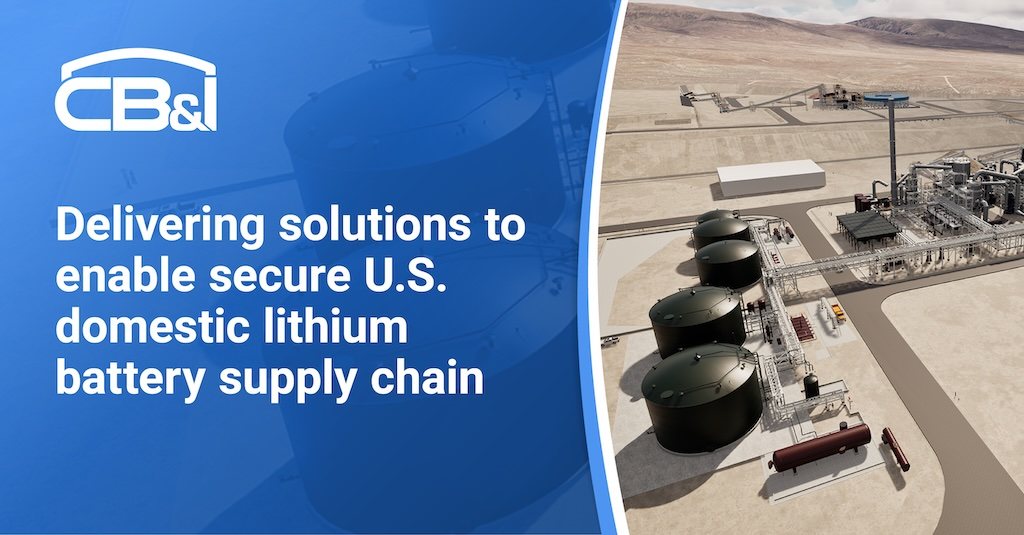 Rendering of the Thacker Pass lithium processing facility with CB&I atmospheric storage tanks